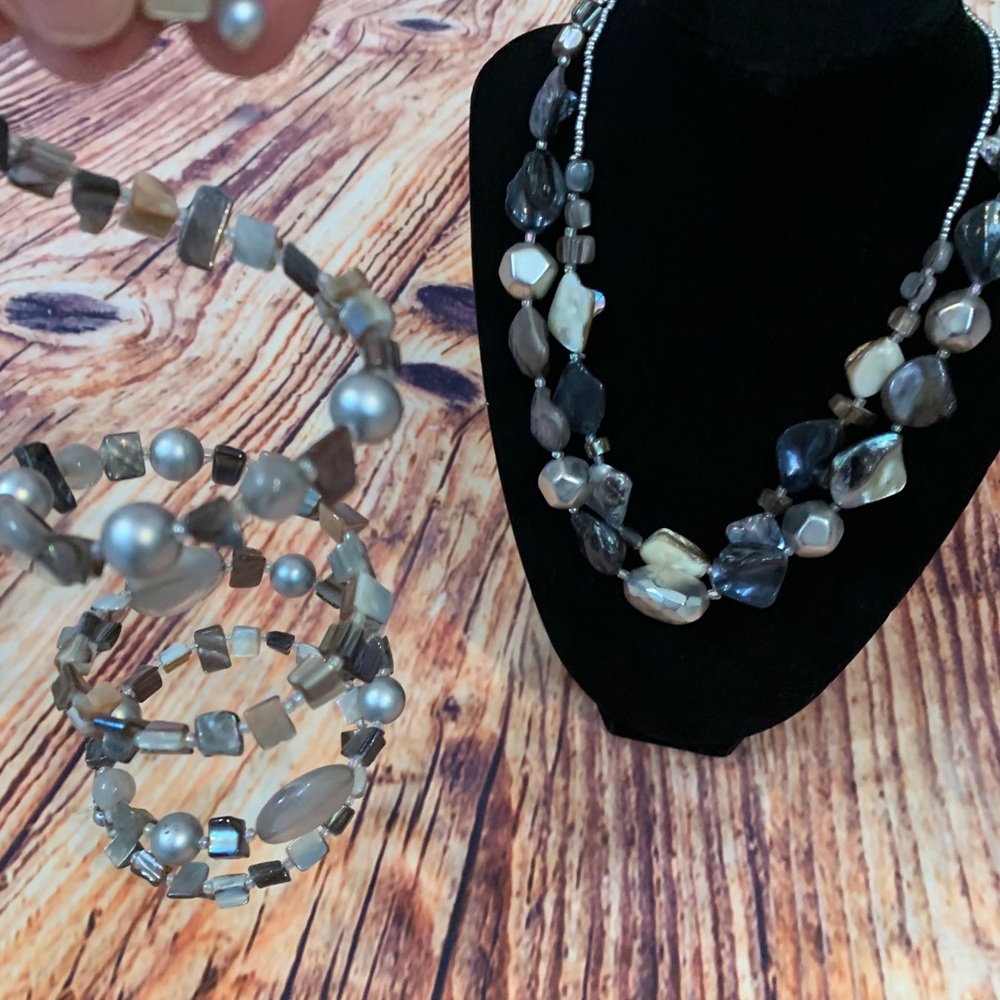 Acrylic Necklace and Bracelet. Worn one time.